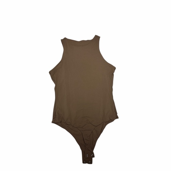 SKIMS Brown Sleeveless Scoop Neck Bodysuit Neutral Stretch  large - Picture 2 of 8